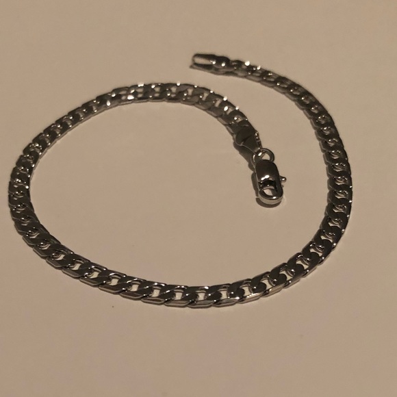 Silver Stainless Steel Cuban Link Bracelet - Picture 4 of 6